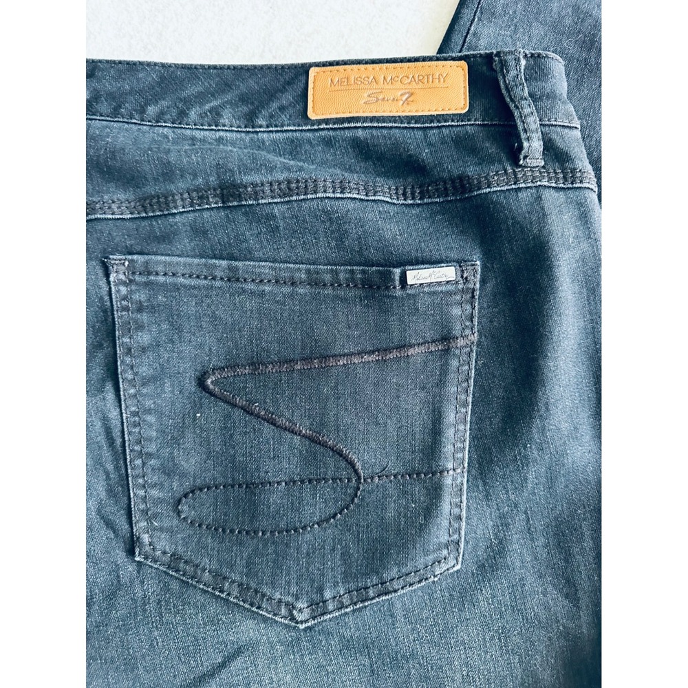 Melissa McCarthy Seven7 Skinny Jeans Classic Style Dark Denim Wash Size 26W BNWT